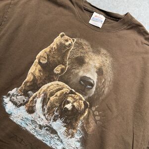 Hanes Men’s XL Vintage Heavyweight Alaska Graphic Bear T-Shirt 90s Y2K